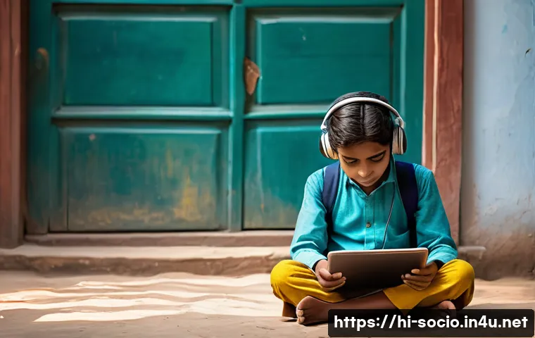 사회적 계층과 불평등 - **Prompt:** A split image illustrating the digital divide in education. On the left side, depict a r...